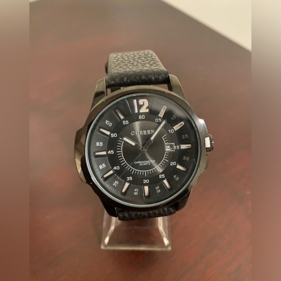 Black Curren Watch with Leather Strap - Picture 4 of 4